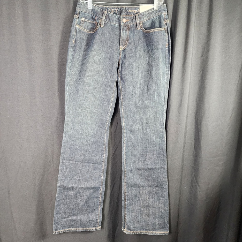 Ann Taylor LOFT Curvy Boot Midrise Dark‎ Wash Jeans Size 2